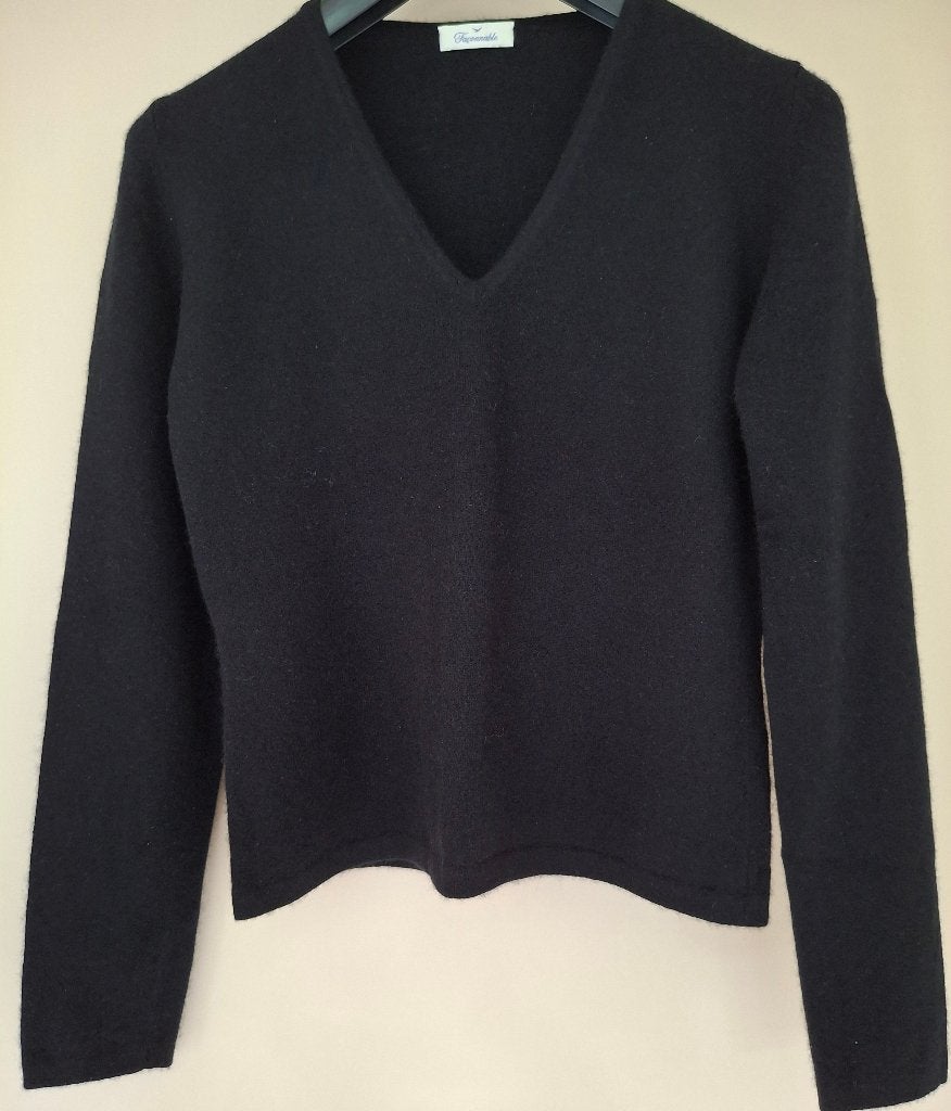 100% cashmere trui 'Façonnable' - maat 38, Ophalen of Verzenden, Zo goed als nieuw, Maat 38/40 (M), Zwart