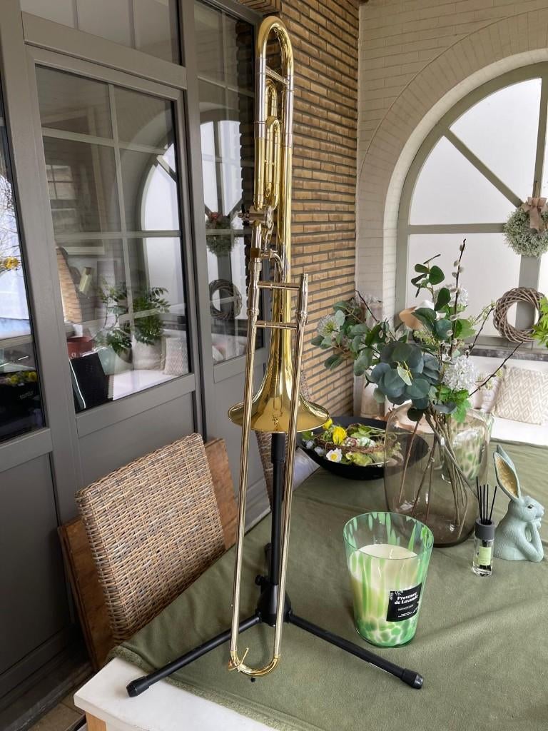 King trombone 3B, Muziek en Instrumenten, Ophalen of Verzenden, Tenor, Met koffer