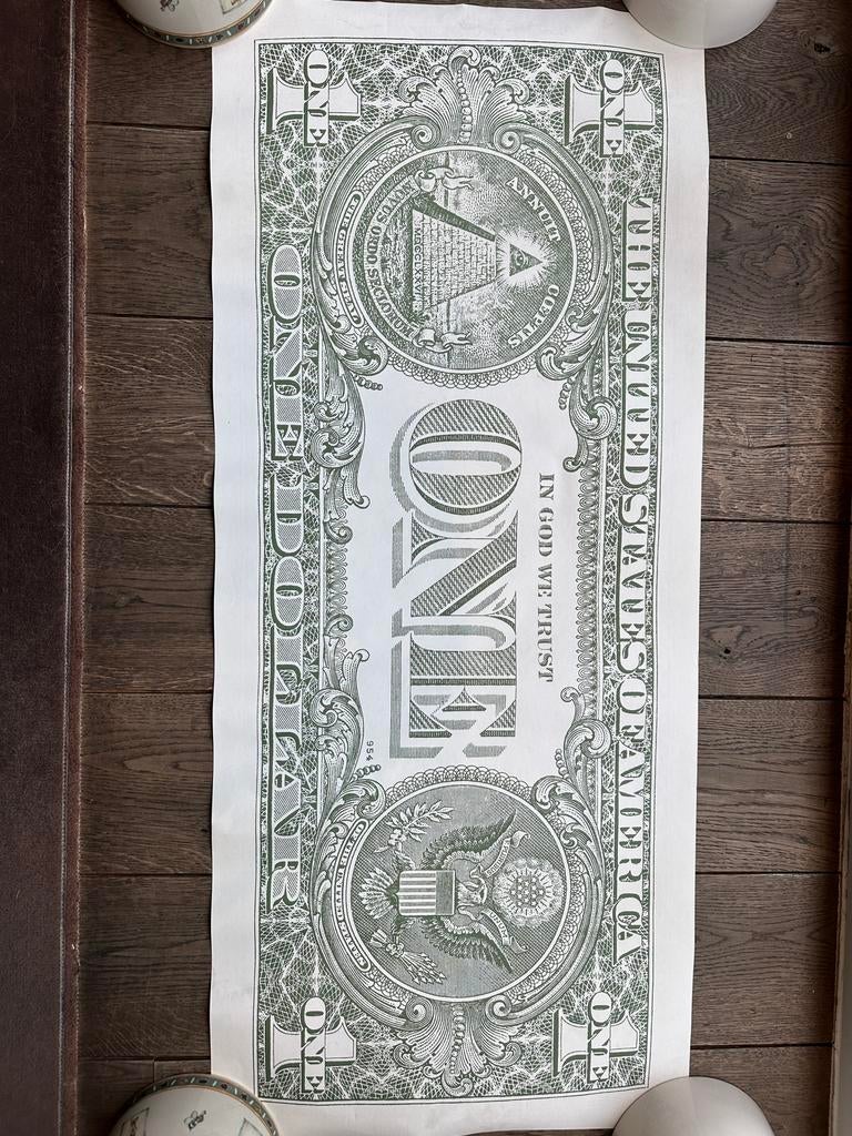 Poster frontal à 1 dollar, 100 cm x 42 cm, Rectangulaire horizontal, Utilisé, Affiche ou Poster pour porte ou plus grand, Publicité