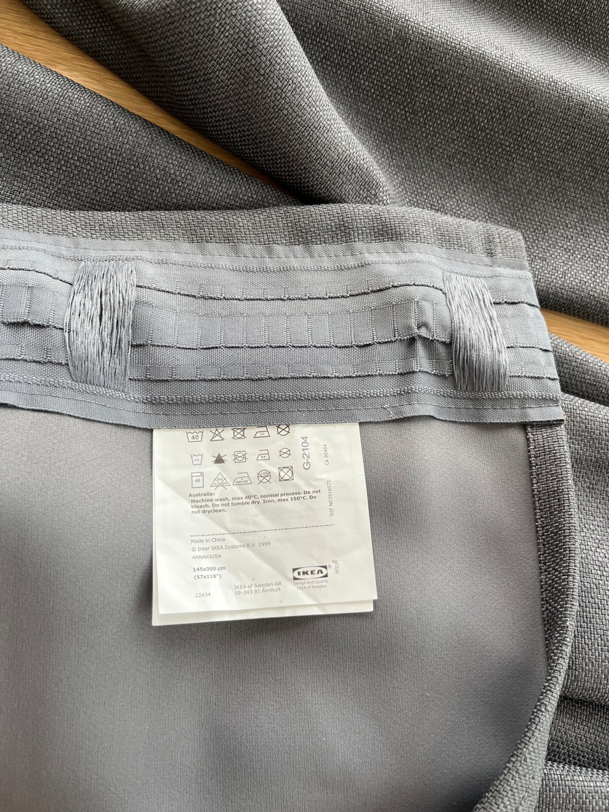 Gordijn antraciet 213cm lang, IKEA, Ophalen, Zo goed als nieuw, Gordijn