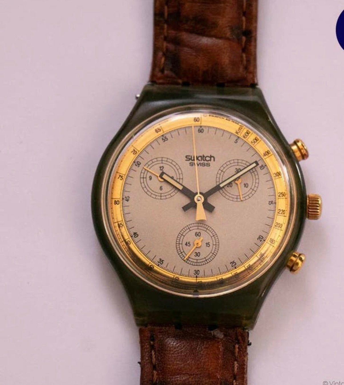 Vintage Swatch Chrono GOLDFINDER SCM100 watch model, Enlèvement