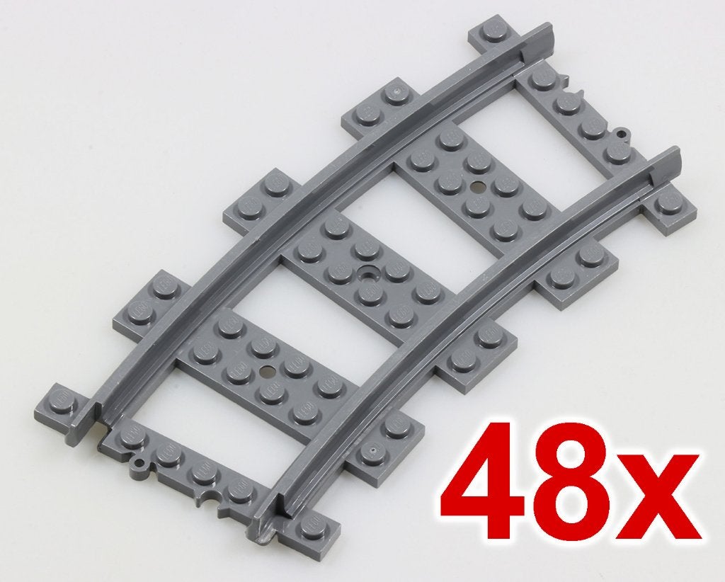 Lego sporen bochten 48 stuks, goed voor 3 volledige cirkels, Ophalen of Verzenden, Zo goed als nieuw, Lego