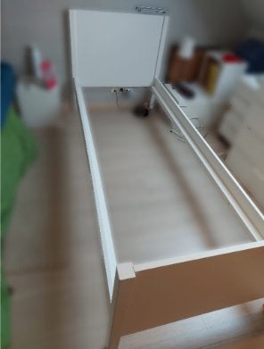 Bedframe 80x220, Ophalen, Gebruikt, Eenpersoons, Wit