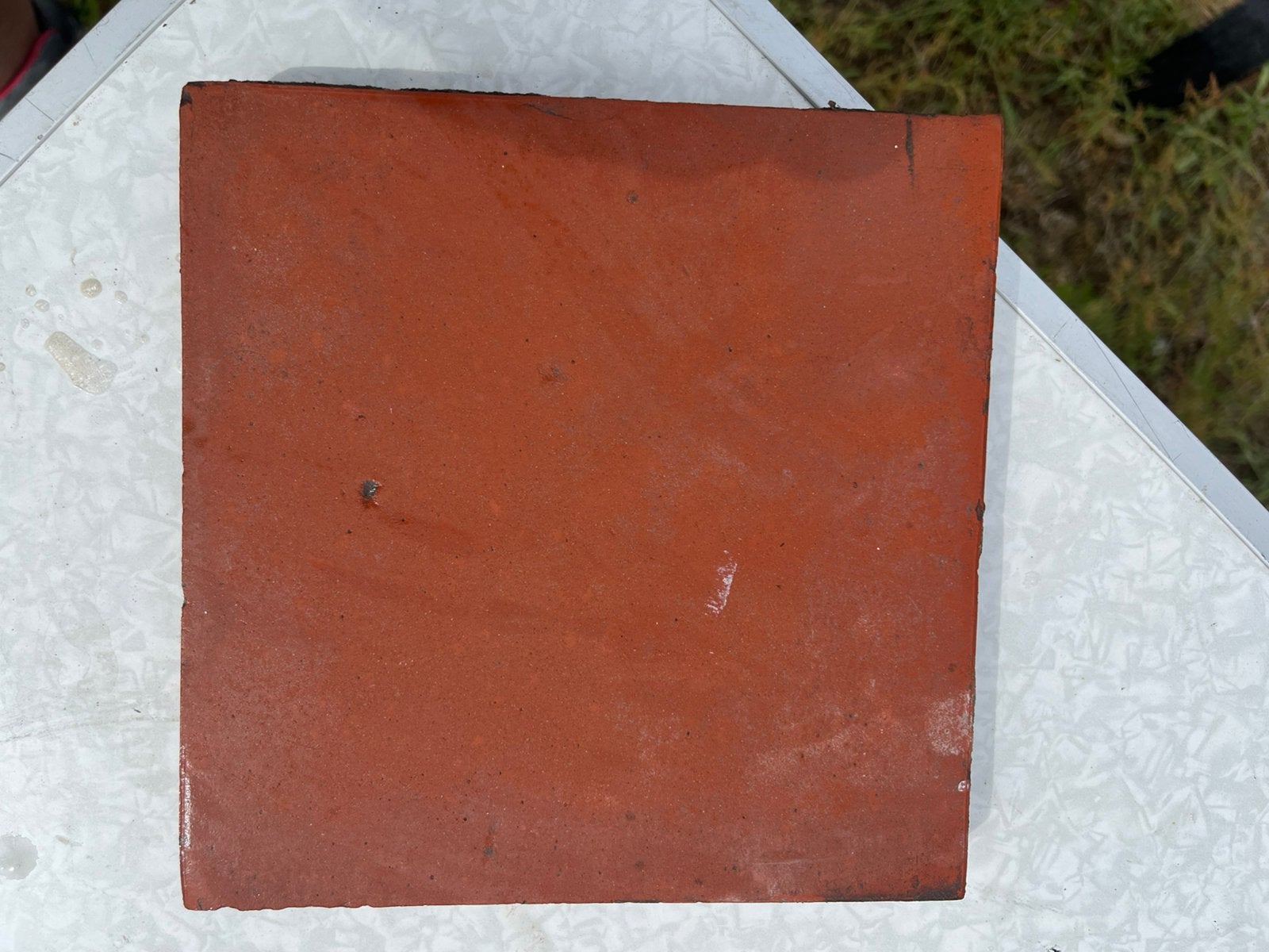 Authentieke oude vloer rood/geel ongeveer 15 vierkante meter, Moins de 20 cm, Carrelage de sol, Enlèvement, Utilisé