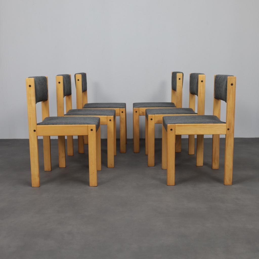 Set van 6 eetkamerstoelen Cees Braakman, Pastoe jaren 70, Huis en Inrichting, Stoelen, Ophalen, Zo goed als nieuw, Stof, Vijf, Zes of meer stoelen