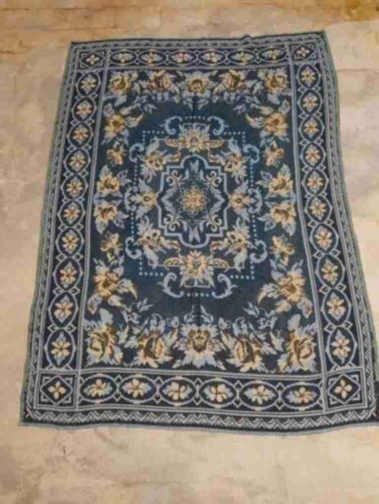 Picknick kleed tafelkleed blauw crème 181/131 cm, Ophalen of Verzenden, Gebruikt