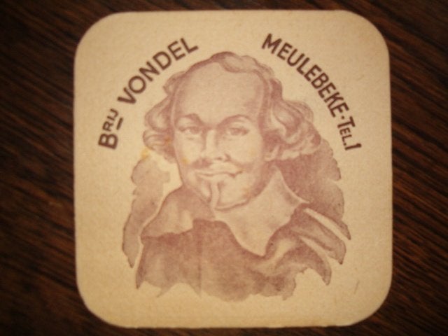 Tapis à bière Vondel Meulebeke 7 : 94 x 94 mm, Enlèvement ou Envoi, Utilisé, Sous-bock