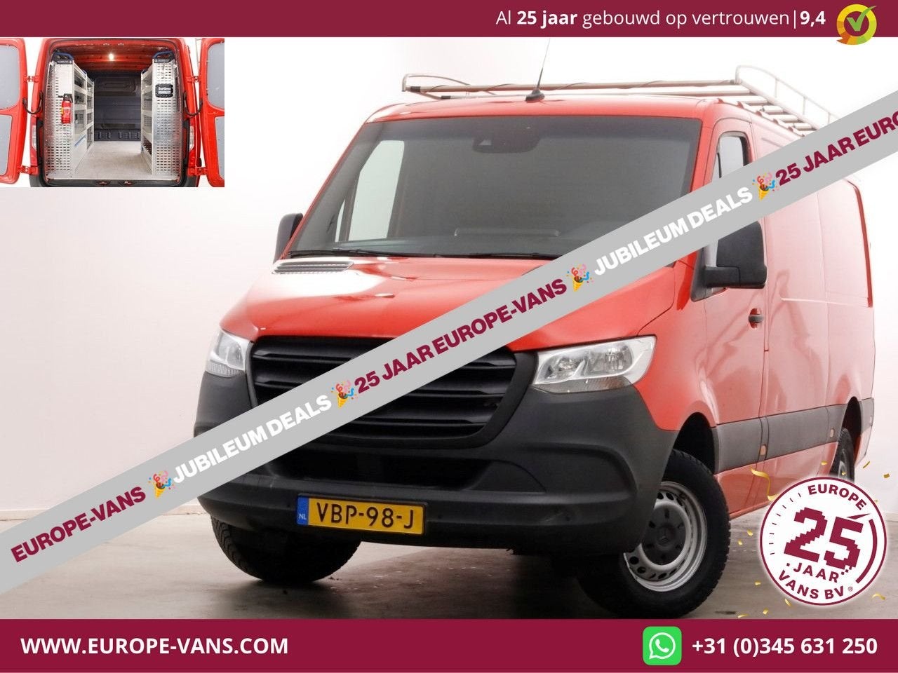 Mercedes-Benz Sprinter 314 CDI 143pk E6 RWD L2H1 Navi/Camera, Autos, Rouge, Achat, Entreprise, Mercedes-Benz