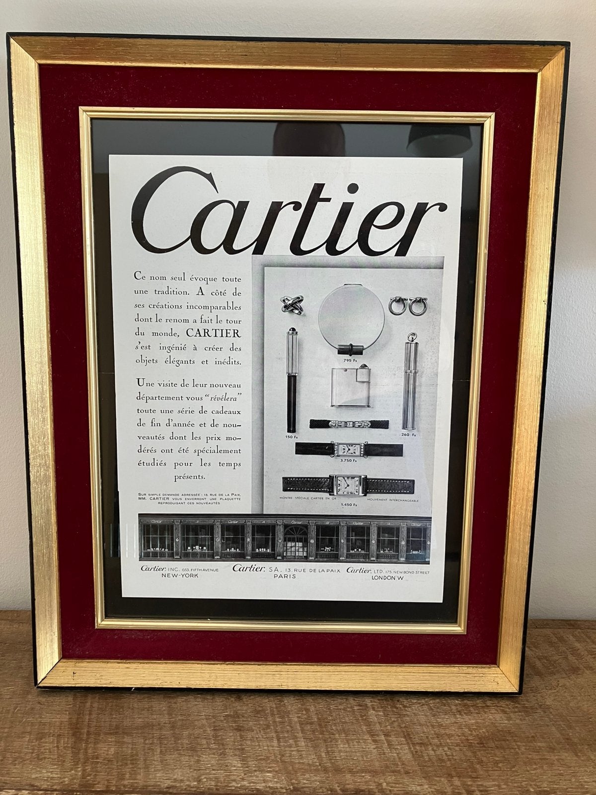 Montres Cartier 1930 publicité, Enlèvement ou Envoi, Utilisé