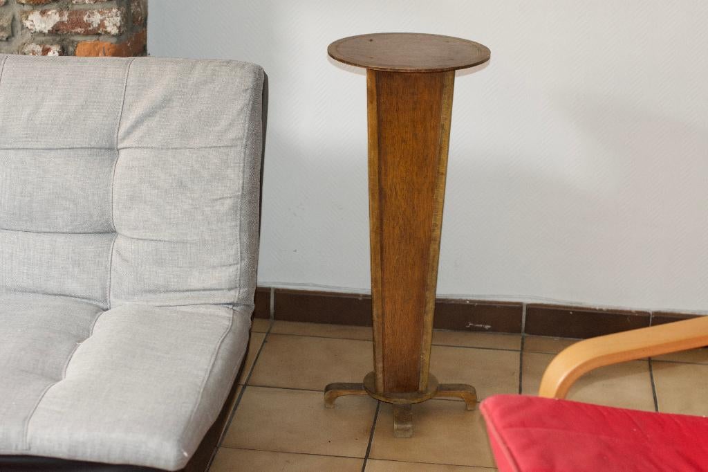 socle en bois placage de bois, Antiquités & Art, Enlèvement ou Envoi