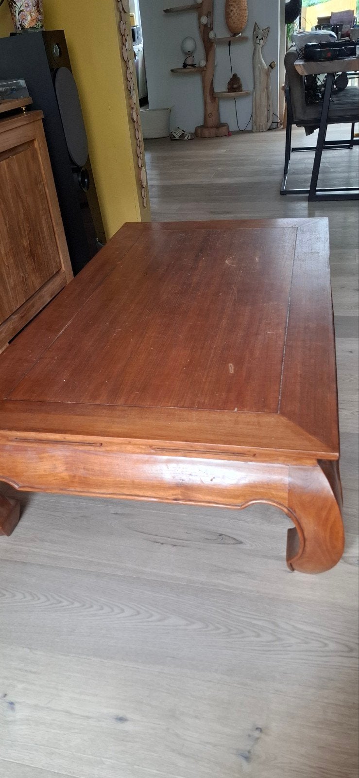 Salontafel „Opium” van teakhout. 140 x 80 x 35, Ophalen