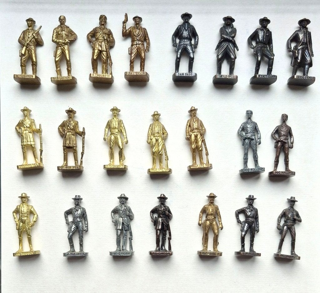 Lot 22 Metallfiguren Berühmte Westmänner I und II, Enlèvement ou Envoi, Comme neuf, Autres types