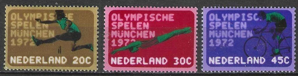 Nederland 1972 - Yvert 960-962 - Olympische Spelen (PF), Postzegels en Munten, Verzenden, Postfris