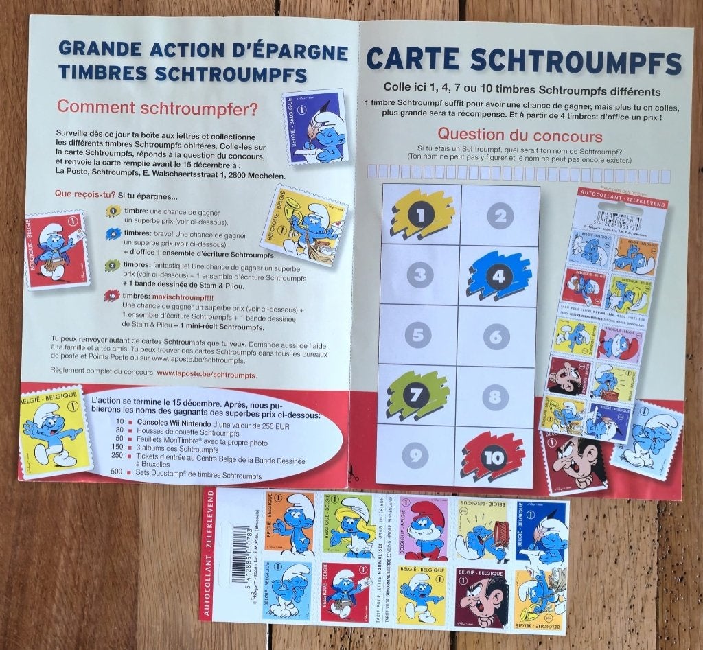 Smurfen stickervel 2018-Reclamefolder, Verzenden, Smurfen