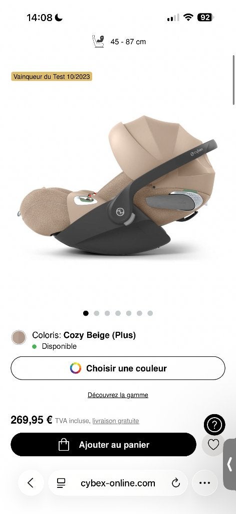2 cosy Cybex Cloud T I-size, Enfants & Bébés, Poussettes & Combinaisons, Enlèvement, Utilisé, Poussette, Autres marques