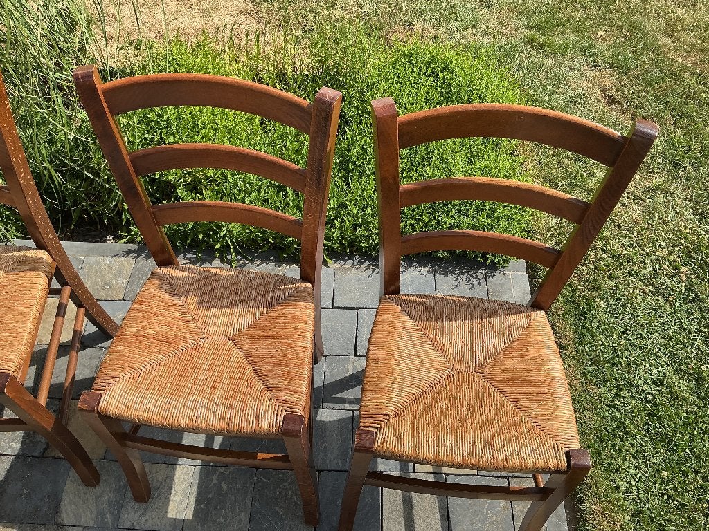 4 houten stoelen met rieten zitting, Antiek en Kunst, Ophalen