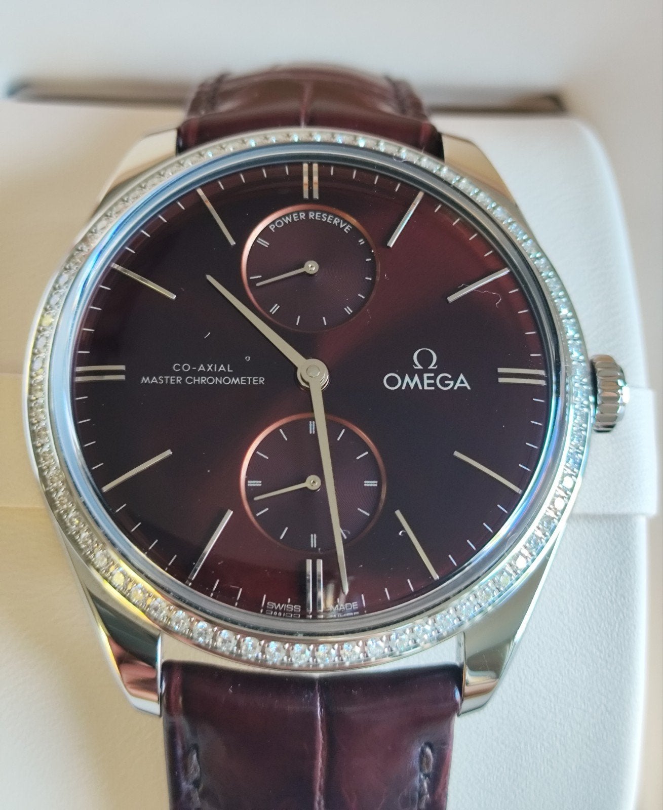1 Omega De Ville Trésor Diamant, Co-Axial Master Chronometer, Handtassen en Accessoires, Horloges | Dames, Overige merken, Leer