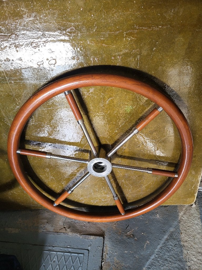 Houten stuurwiel / roer 60cm, Watersport en Boten, Ophalen of Verzenden, Gebruikt, Overige typen