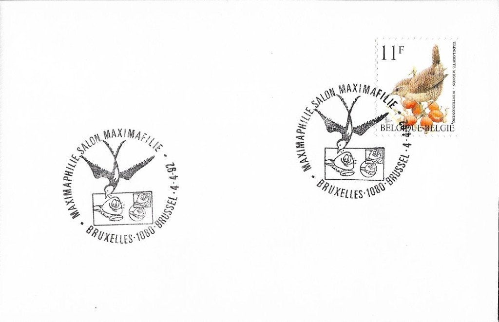 1992 - BELGIË - Gelegenheidsenveloppe Maximaphilie, Met envelop, Verzenden, Frankeerzegel, Postfris