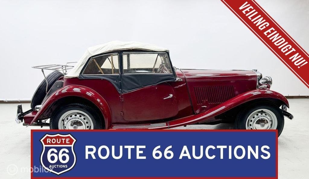 MG TD Midget | 1953 | Route 66 Auctions, Zwart, Bedrijf, Handgeschakeld, Overige carrosserie