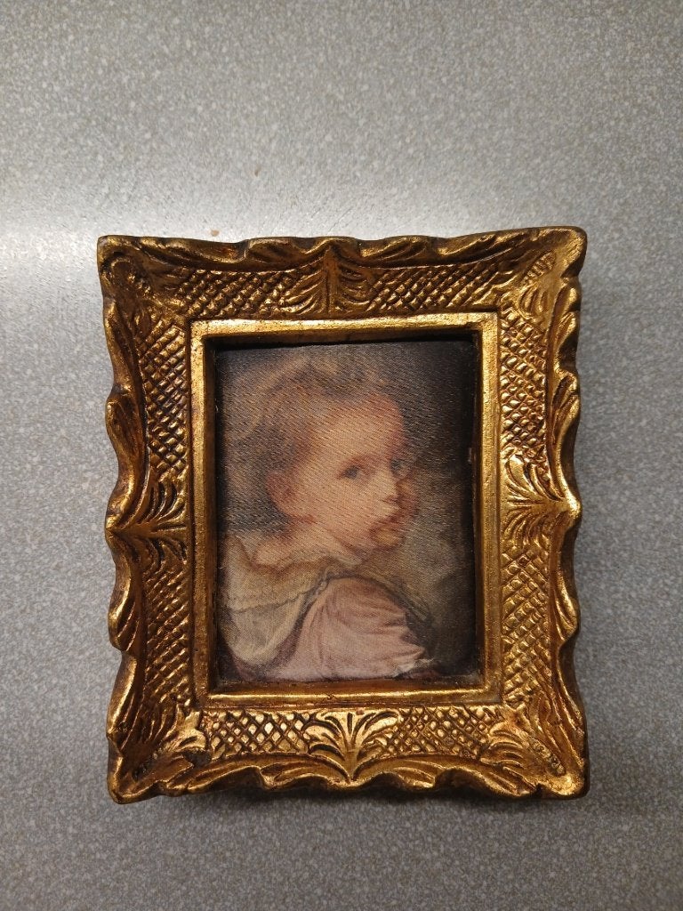 Kader met tafereel op zijde, Doek, Portret of Personen, Overige technieken, Ophalen of Verzenden