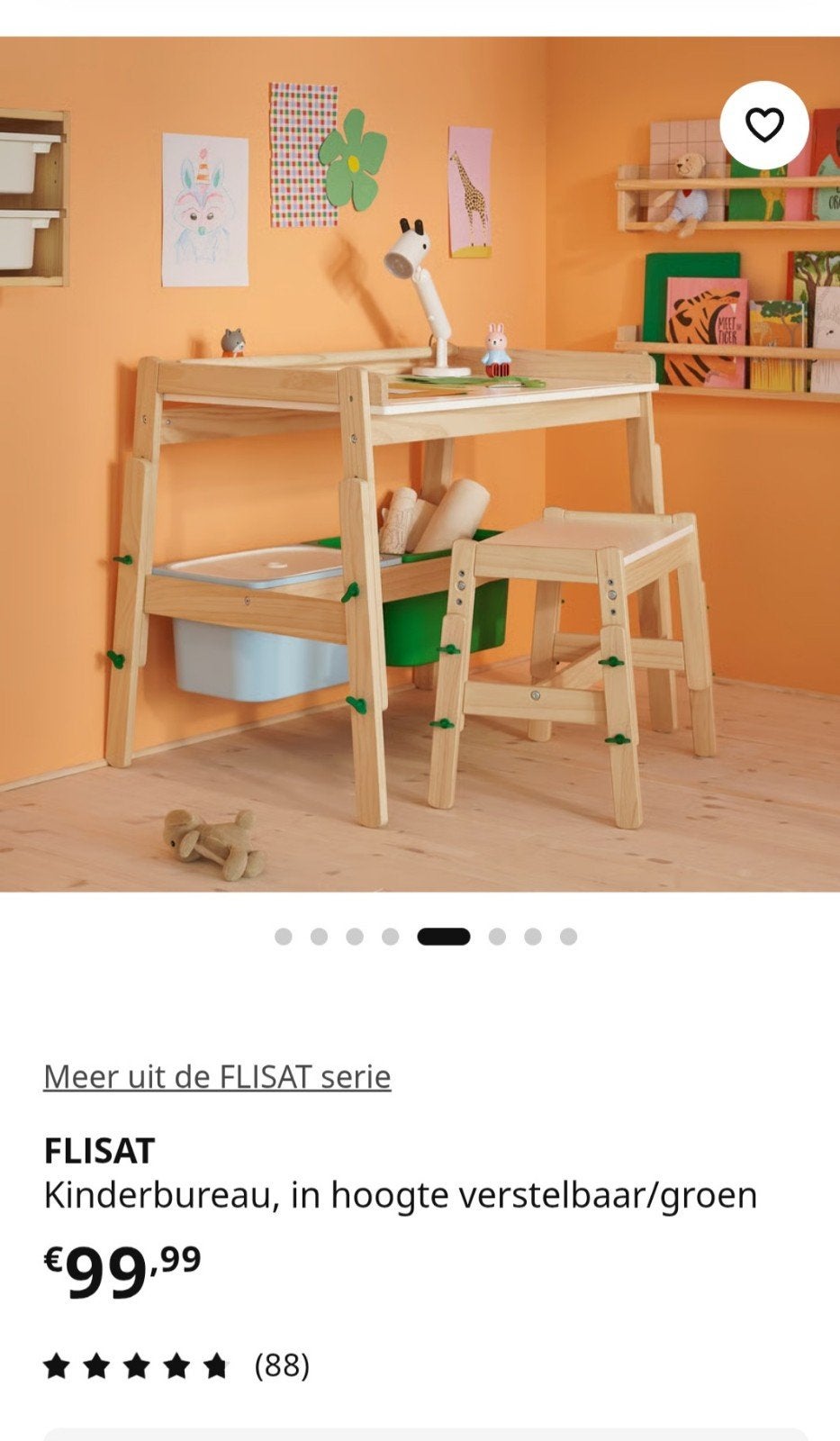 Verstelbaar bureau FLISAT van Ikea + verstelbare bank FLISAT, Ophalen