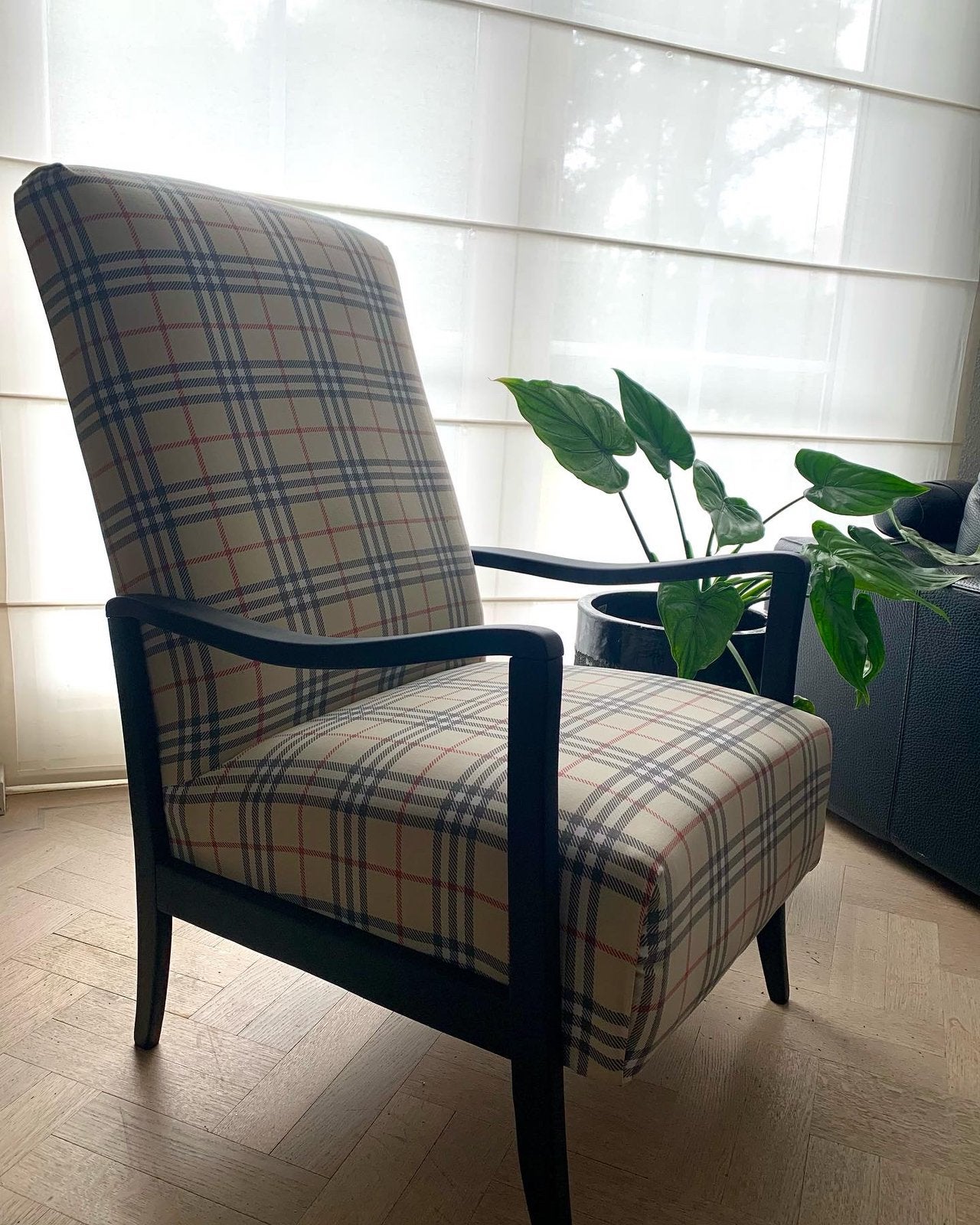 Eenzit met burberry-achtige print, Ophalen, Gebruikt, Hout, Classique