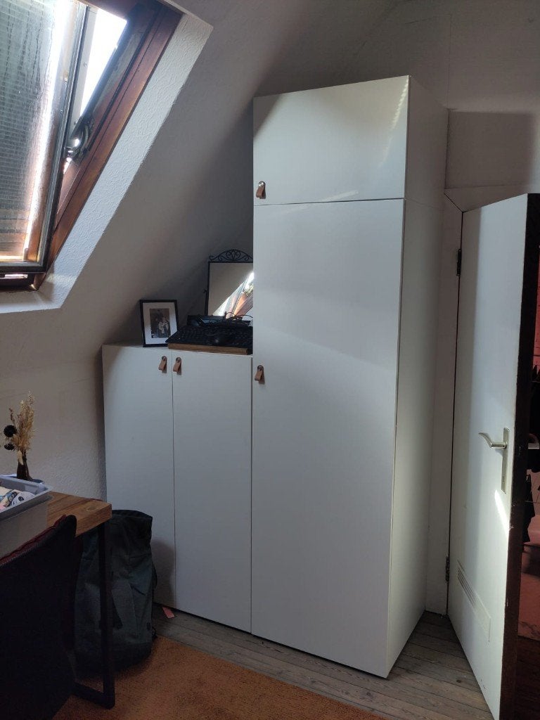 Witte modulaire IKEA-kast, Ophalen, 100 tot 150 cm, Met plank(en), Zo goed als nieuw