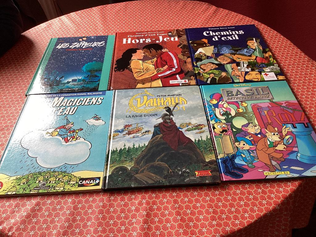 6 bandes dessinées, Livres, Plusieurs BD, Comme neuf, Enlèvement, Ernst, Warnauts-Raives-Lenoir, Peter Madsen, Walt Disney,