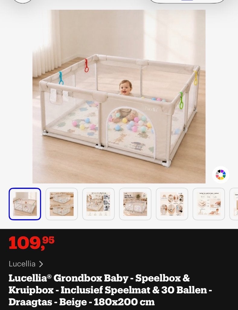 Grondbox kruipbox baby kind, Kinderen en Baby's, Ophalen, Zo goed als nieuw, Vierkant, Boxkleed