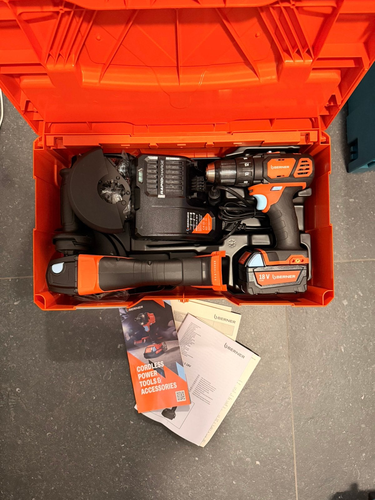Berner slijpschijf & boormachine set, Ophalen of Verzenden, Nieuw, Boormachine
