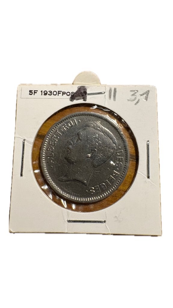 ALBERT I : 5 FRANC 1 BELGA 1930F Position A (2), Enlèvement ou Envoi