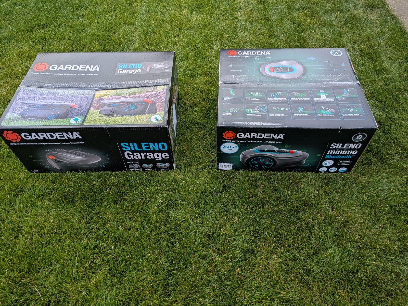 Gardena SILENO Minimo 250 + Originele Garage – Nieuw in doos, Enlèvement