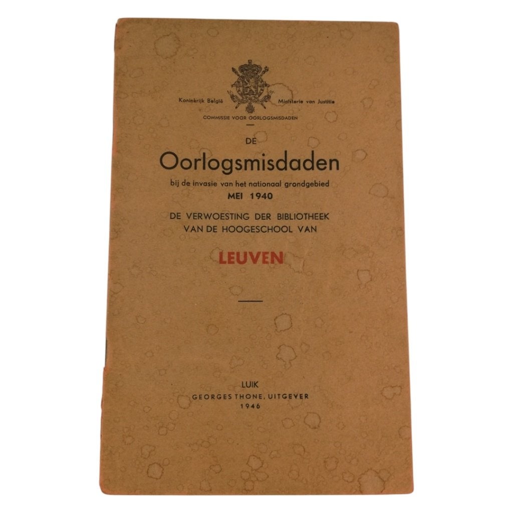 Les crimes de guerre - Louvain - 1946, Collections, Objets militaires | Seconde Guerre mondiale, Autres, Enlèvement ou Envoi