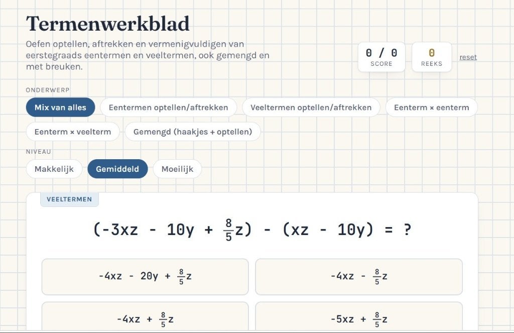 Gepersonaliseerde Wiskundepagina’s – Leren op maat!, Bijles