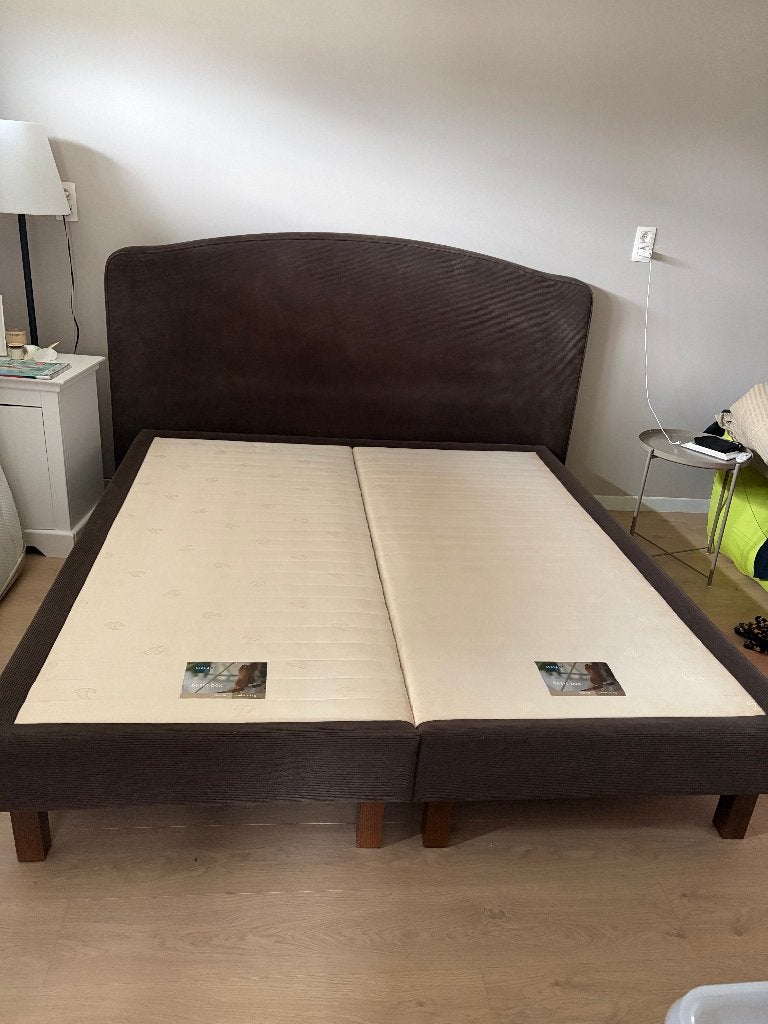 Boxspring, Ophalen, Gebruikt, Bruin, Tweepersoons