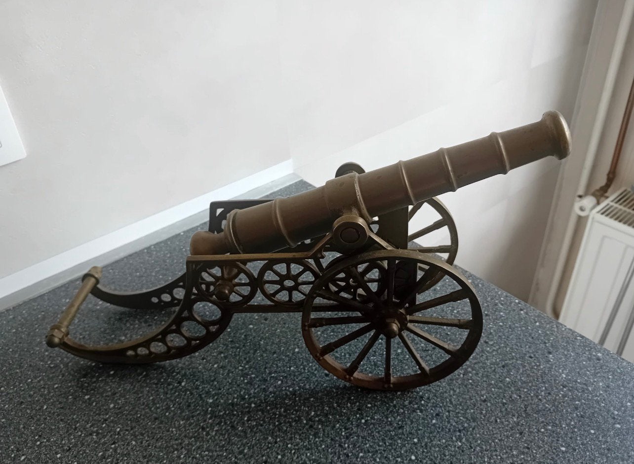 Groot vintage bronzen kanon – ca. 49 cm, Ophalen, Zo goed als nieuw