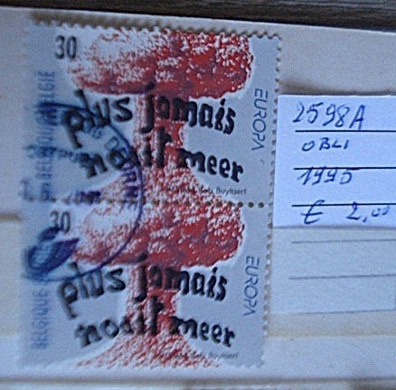 Belgique  (o) 2598A, Sans enveloppe, Affranchi, Timbre-poste, Envoi