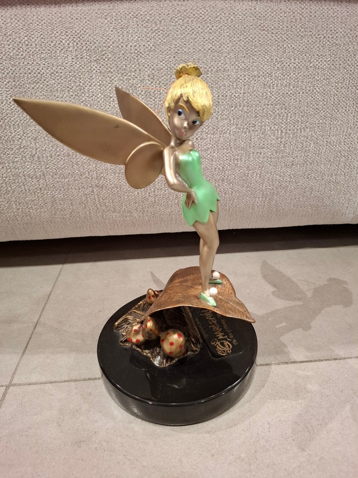 Rare Statue Bronze Fée Clochette - Marc Davis Studio Disney, Collections, Enlèvement ou Envoi, Autres personnages, Comme neuf