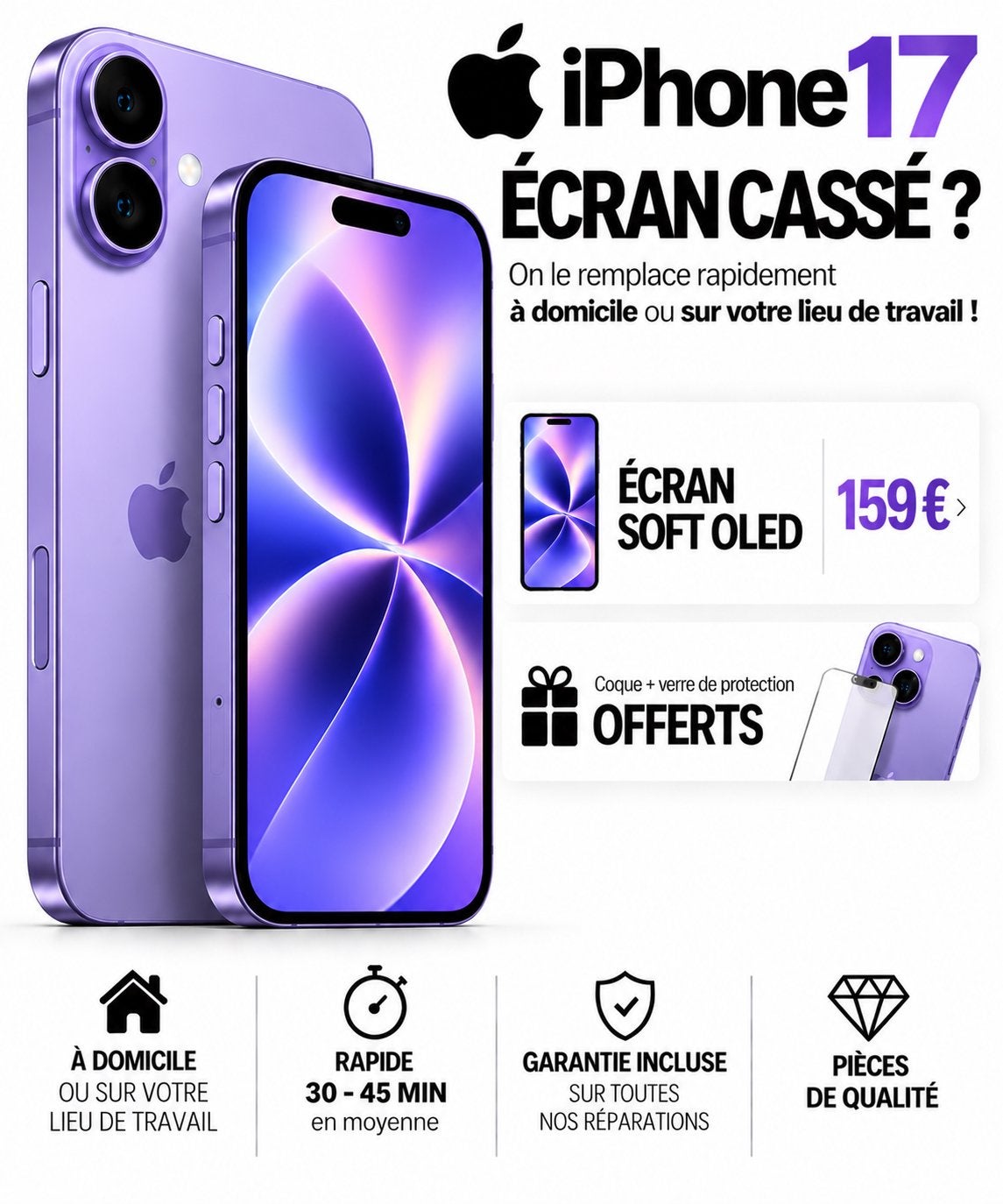 📱RÉPARATION ÉCRAN iPHONE 17 – BRUXELLES 0466273471 ✅, IPhone 6, Noir, Comme neuf, Enlèvement