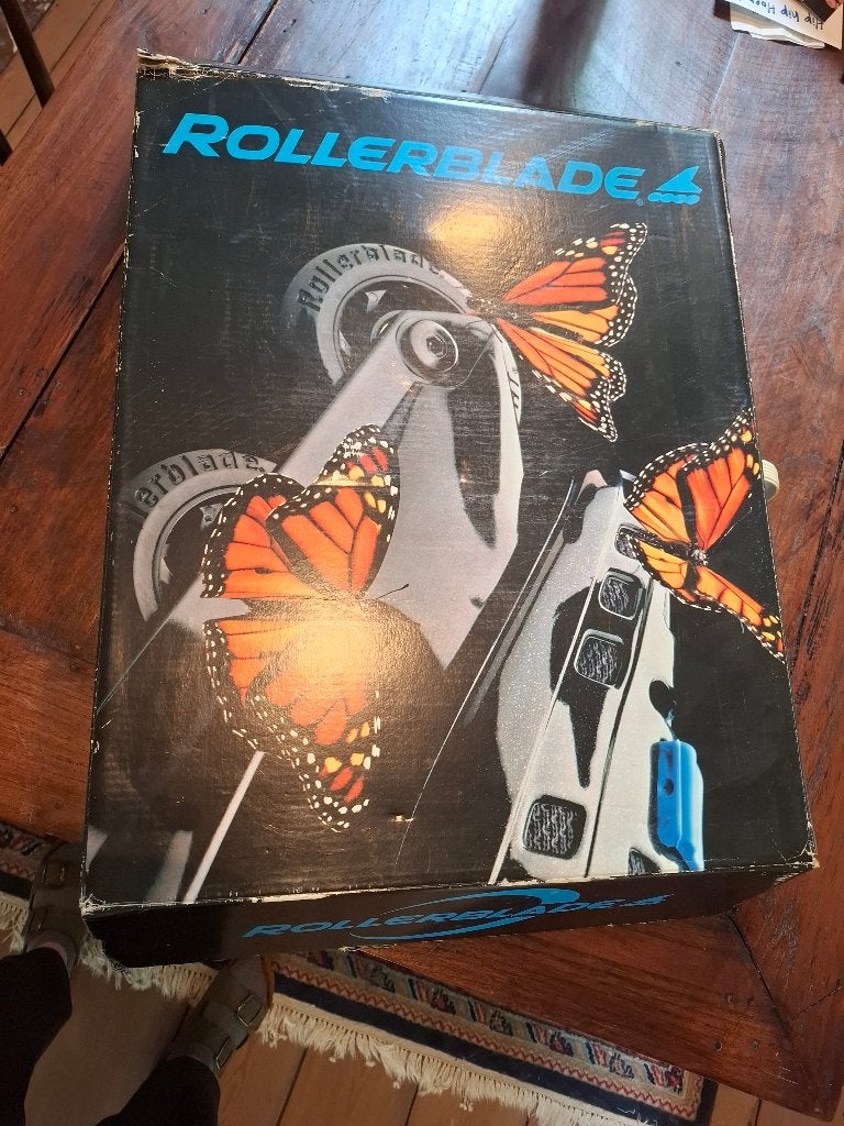 Vintage inlineskates grote maat Rollerblade + originele doos, Sport en Fitness, Skeelers, Gebruikt, Heren, Inline skates 4 wielen
