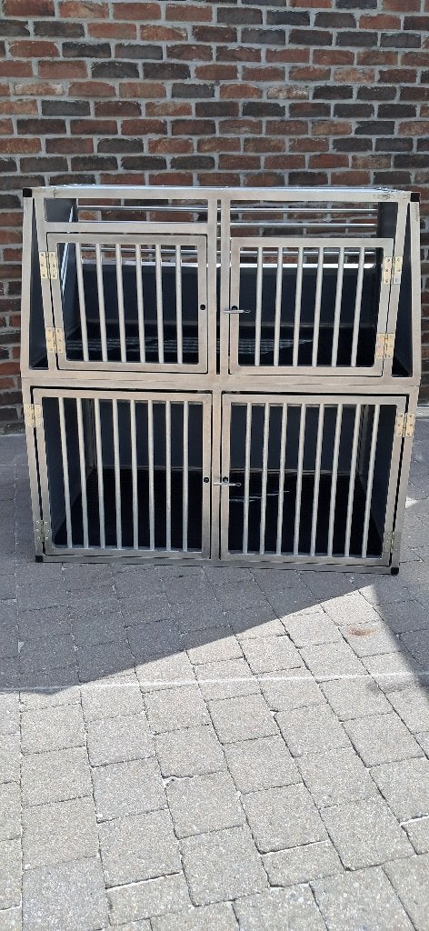 Aluminium stapelbench, Dieren en Toebehoren, Hondenbenches, Gebruikt, Ophalen