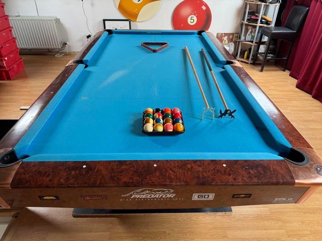 pooltafel 9ft buffalo professional serie, Sport en Fitness, Ophalen, Zo goed als nieuw, Pooltafel