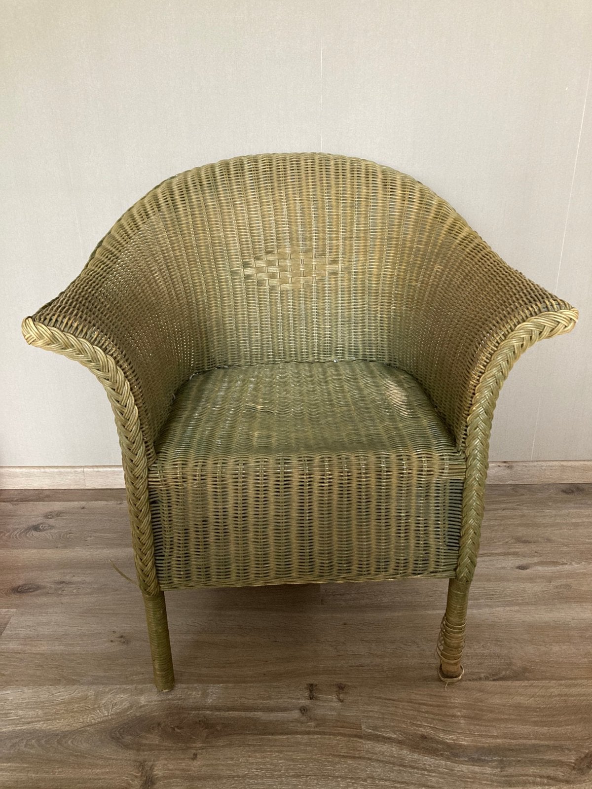 Rieten stoel, Lloyd Loom-stijl, Ophalen, Gebruikt, Lloyd Loom