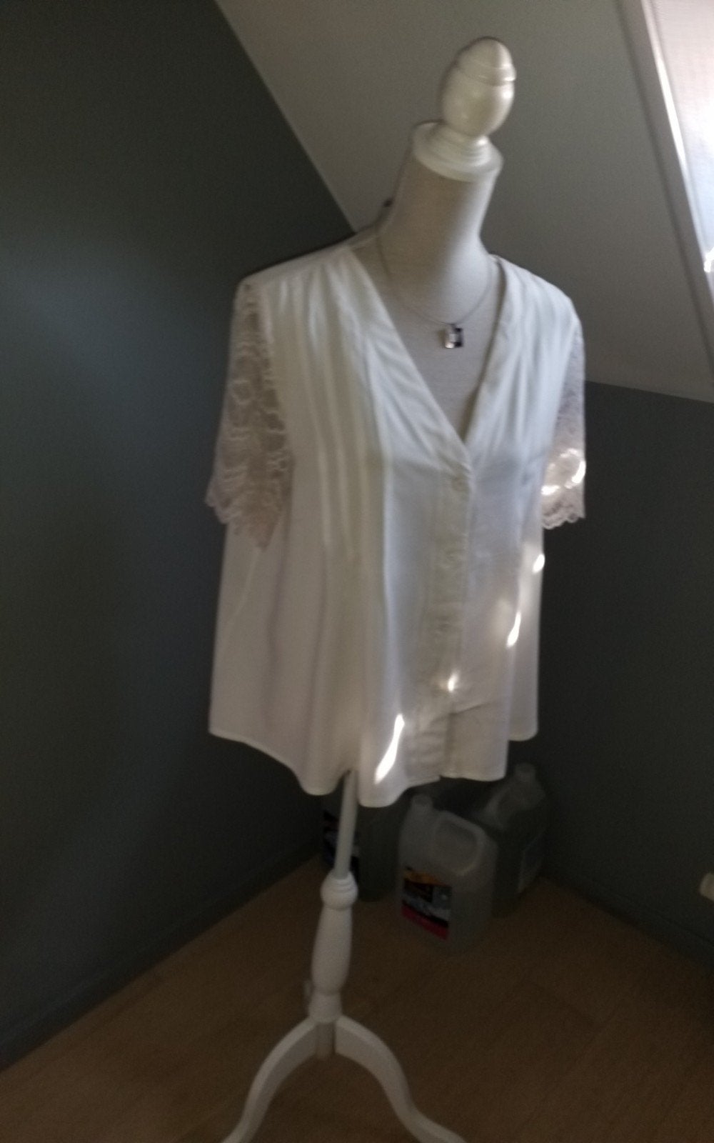 Grand chemisier blanc, Vêtements | Femmes, Taille 42/44 (L), Enlèvement ou Envoi, Comme neuf, Blanc