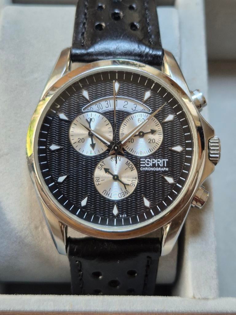 Esprit Vintage Chronograph Quartz horloge, Bijoux, Sacs & Beauté, Montres de sport, Enlèvement ou Envoi