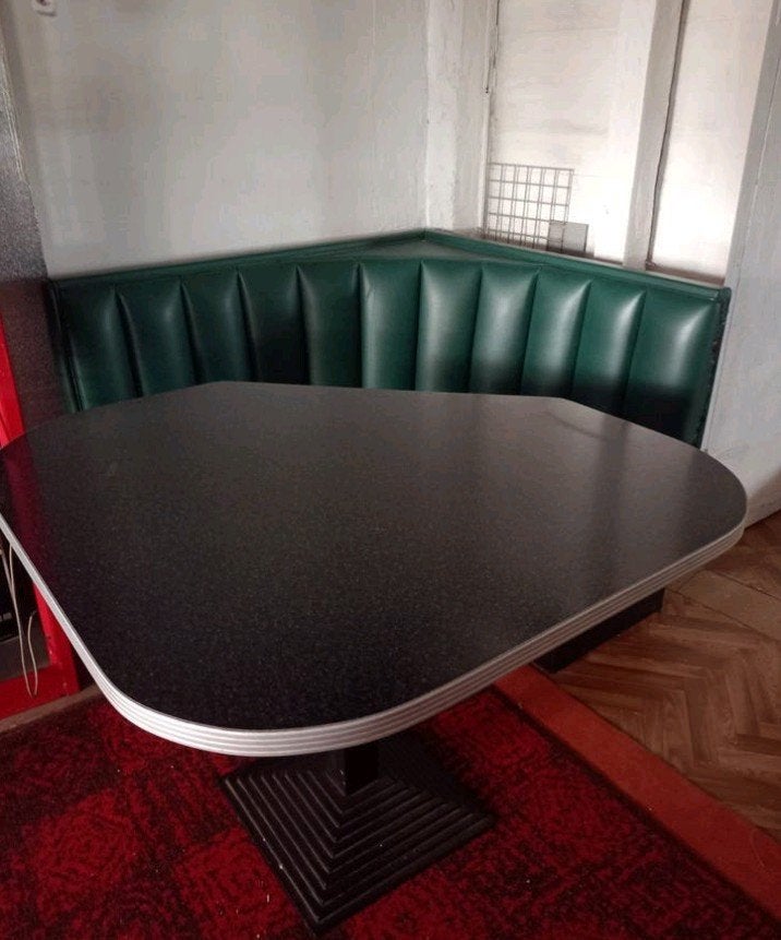 banquette et table Diner vintage skaï année 80, Antiquités & Art, Enlèvement