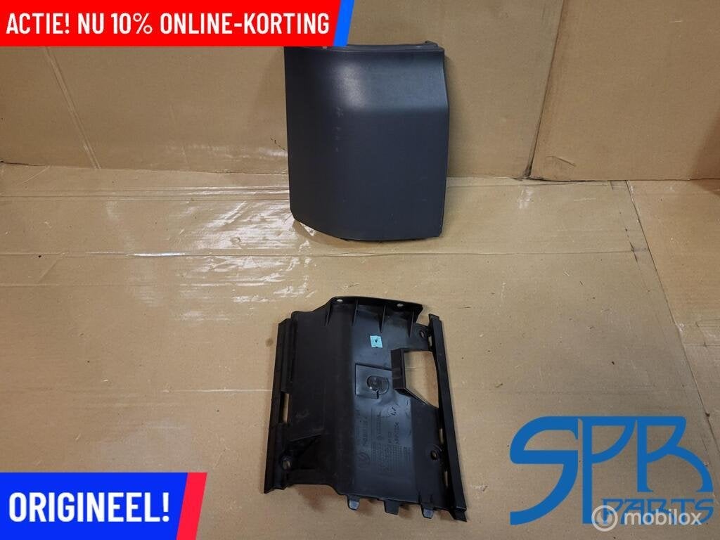 ORIGINELE BUMPERHOEK LINKSACHTER VW TRANSPORTER T5 MET KLEP, Gebruikt, VOLKSWAGEN, Volkswagen, Ophalen of Verzenden