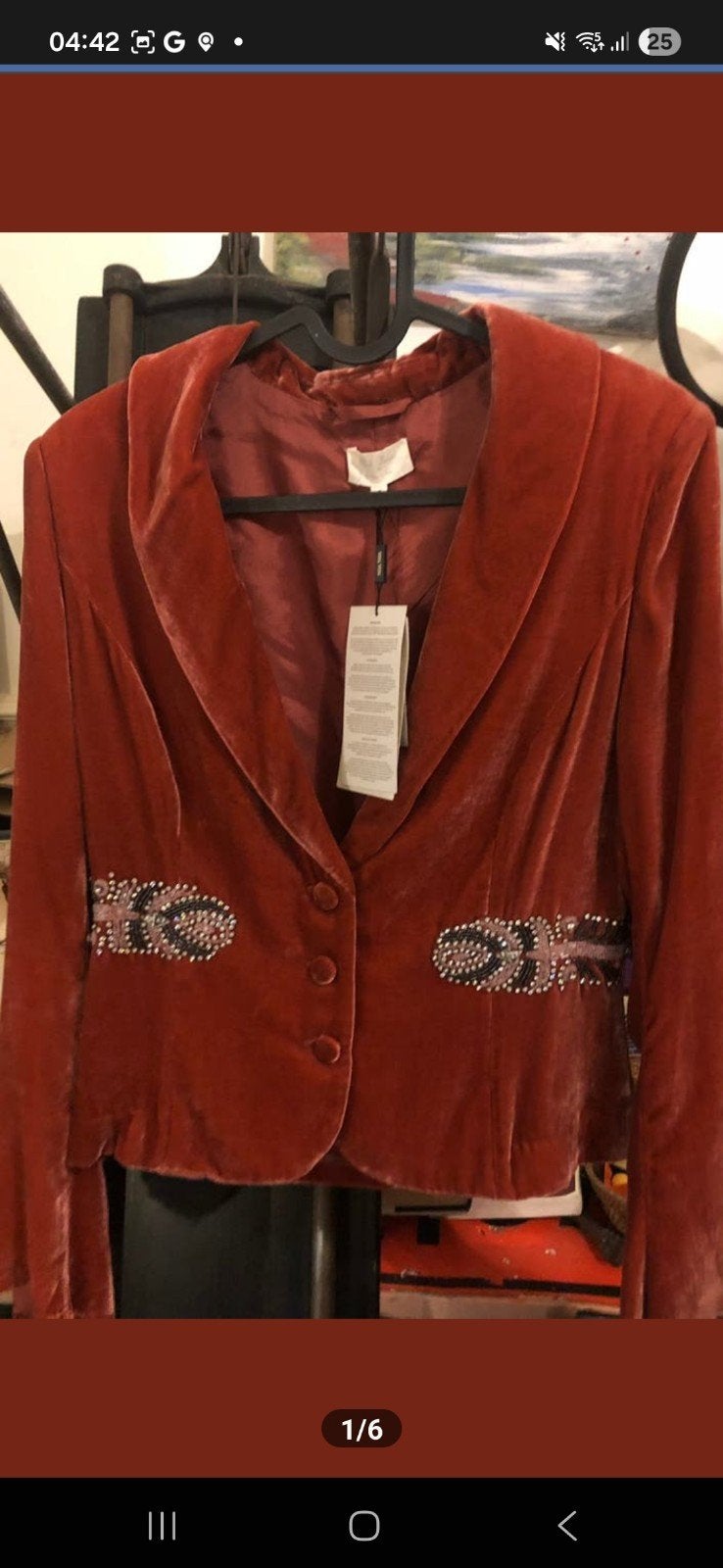 Superbe veste velours neuve brodée perles et strass, Enlèvement ou Envoi