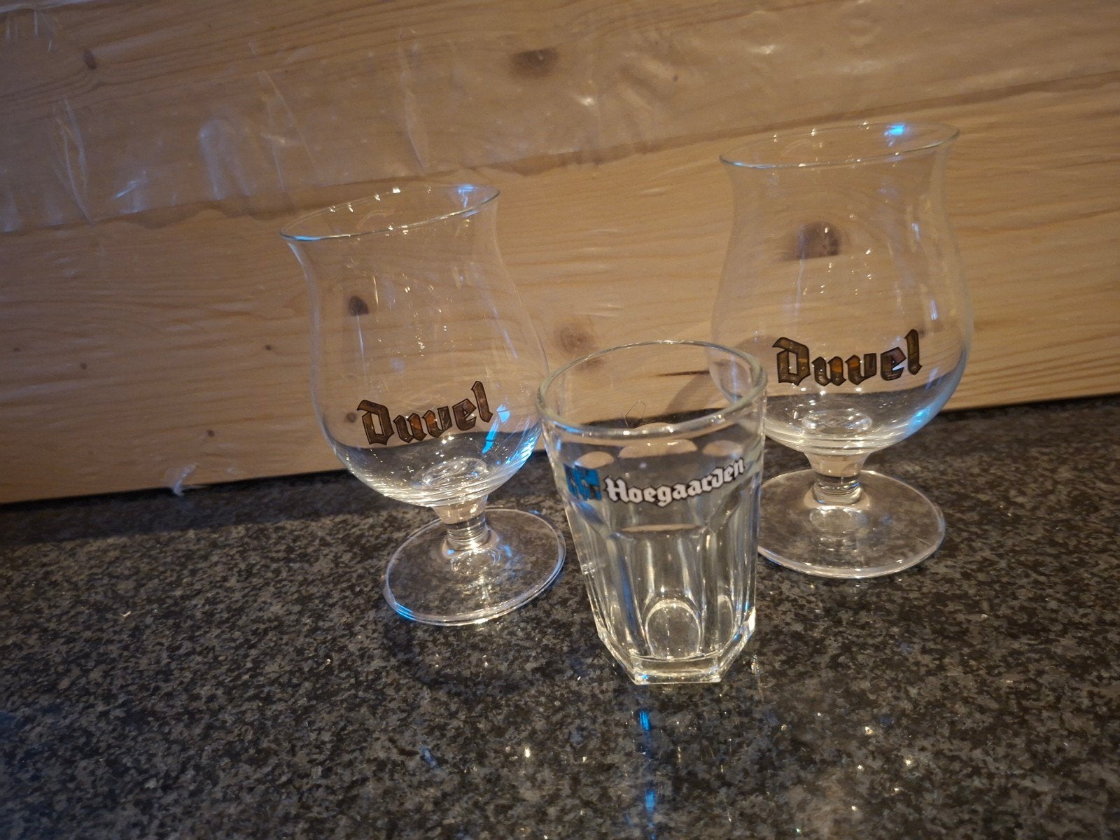 duvel/ hoegaarden glaasjes, Ophalen, Zo goed als nieuw, Bierglas